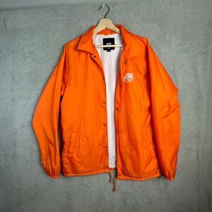 Vans Torrey Coaches Jacket Mens Large Orange Snap Button Windbreaker VN0002MUYDW